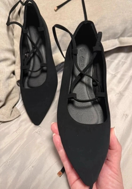Bailarinas negras de antelina con cordones – ardene – taille 37 5