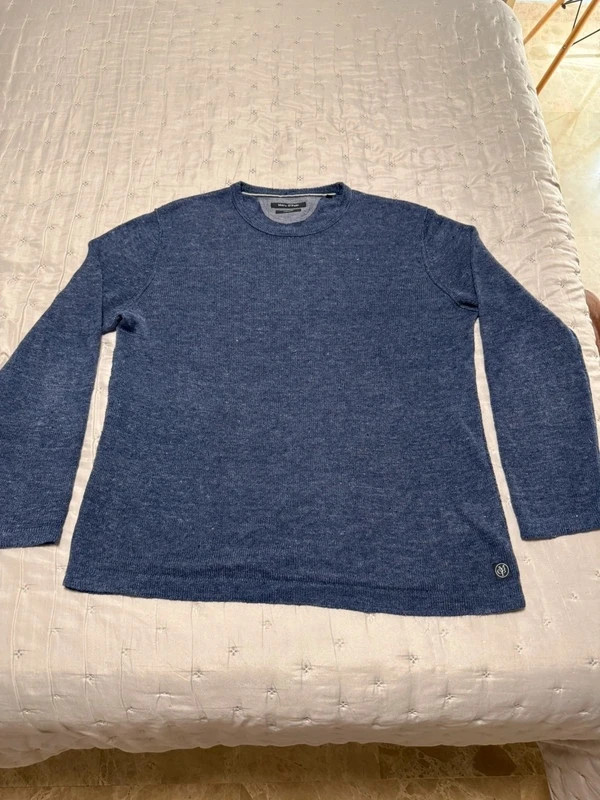 Jersey de lino 100% Marc O'Polo azul jaspeado – Marc O'Polo – taille XL 2