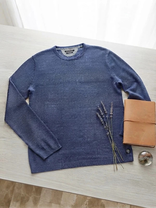 Jersey de lino 100% Marc O'Polo azul jaspeado