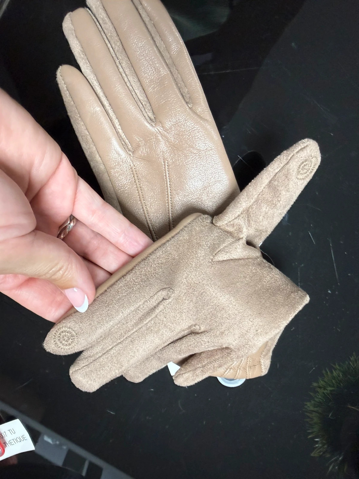 Guantes de Piel y Ante Gérard Pasquier Taupe Talla M (Nuevos) – Gerard Pasquier – taille M 3