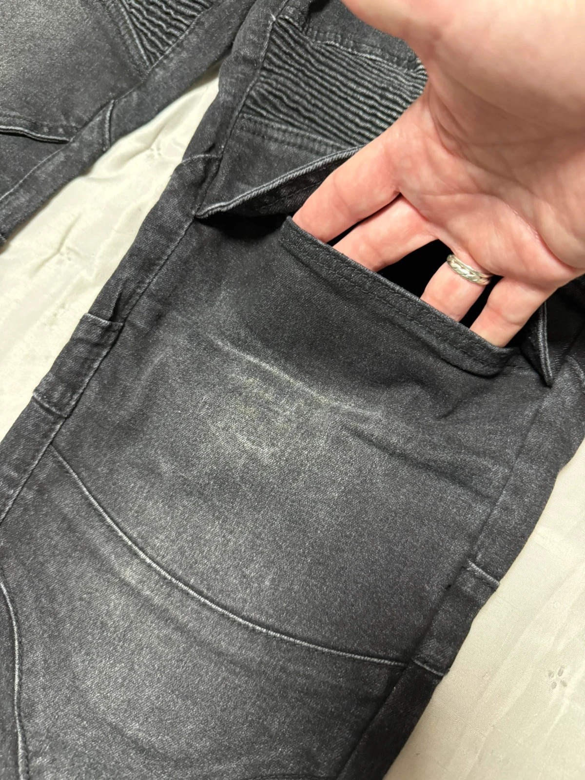 Pantalón vaquero moto biker Voléro gris oscuro protecciones nuevo – volero – taille L 2