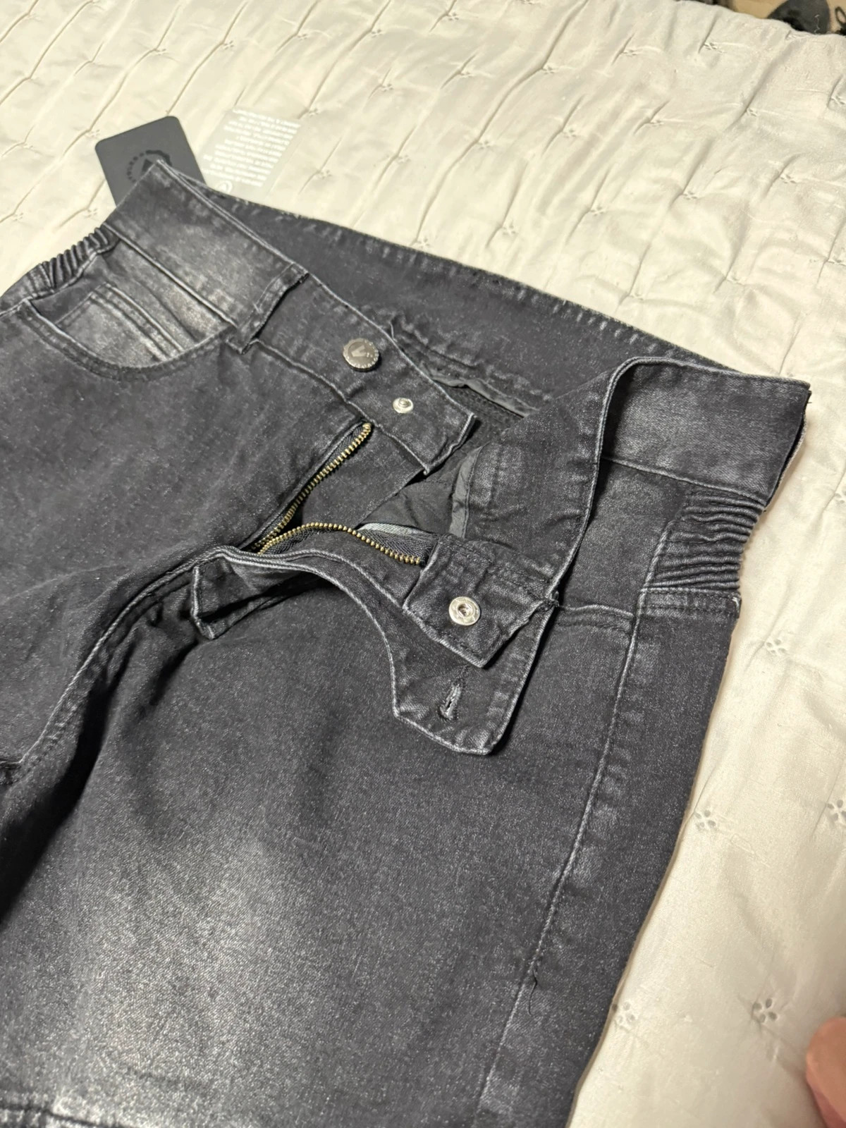 Pantalón vaquero moto biker Voléro gris oscuro protecciones nuevo – volero – taille L 4