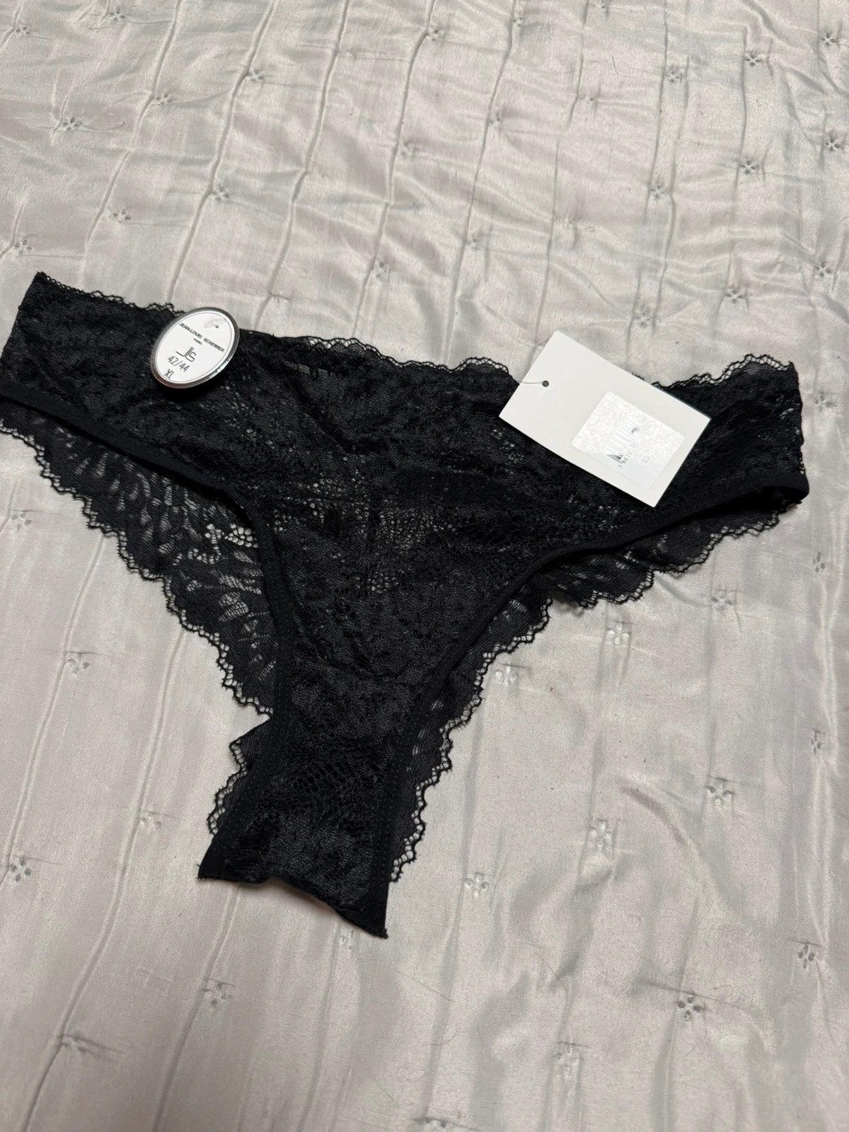 Braguita de encaje negro Jean-Louis Scherrer Talla XL Nuevo – Jean-Louis Scherrer – taille XL / 42 / 14 2