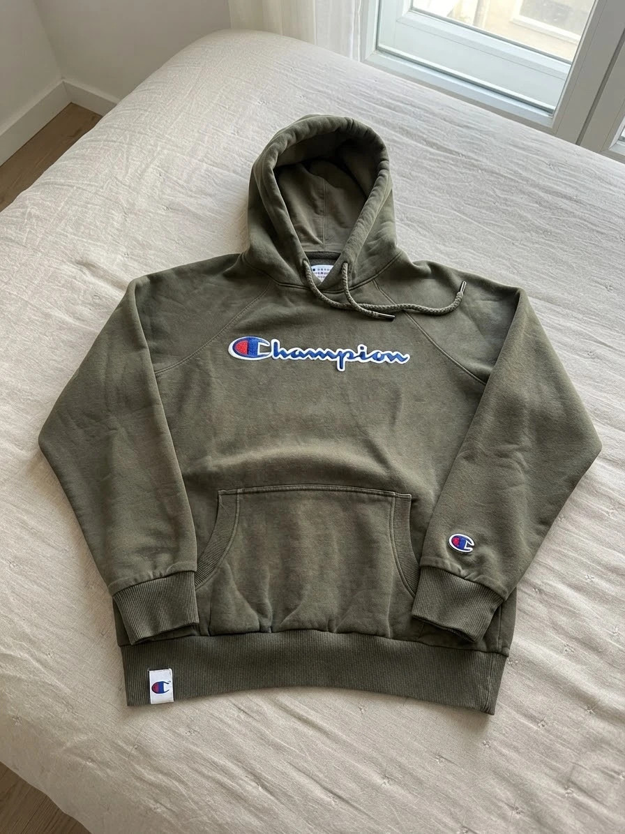 Sudadera Champion Heritage verde oliva - Logo grande - Talla XL (Estilo Vintage/Streetwear) – Champion – taille XL