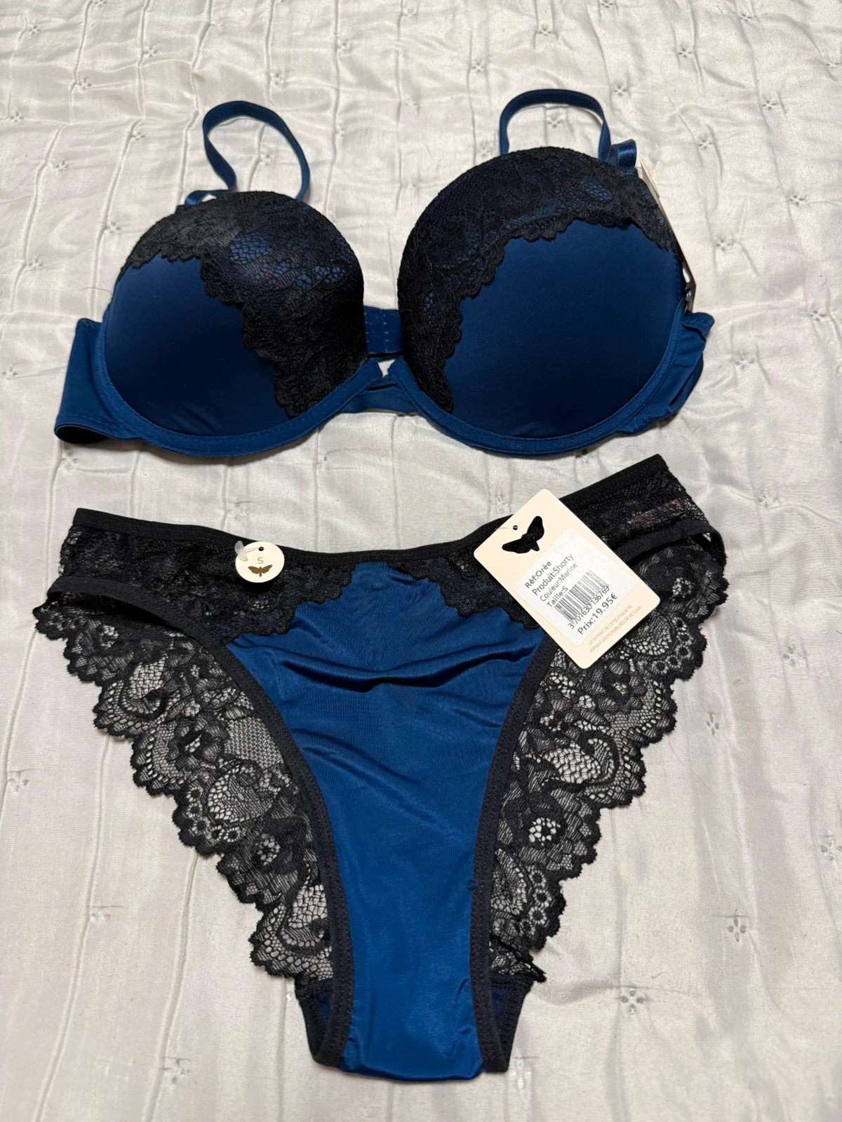 Conjunto lencería azul marino y negro Les Petites Bombes T. 95C y S Nuevo – Les Petites Bombes – taille 95C 2
