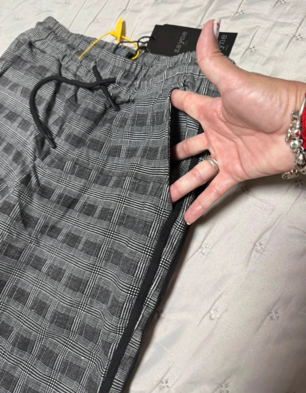 Pantalón de cuadros estilo jogger/chino con rayas laterales - Zayne – ZAYNE – taille L 5
