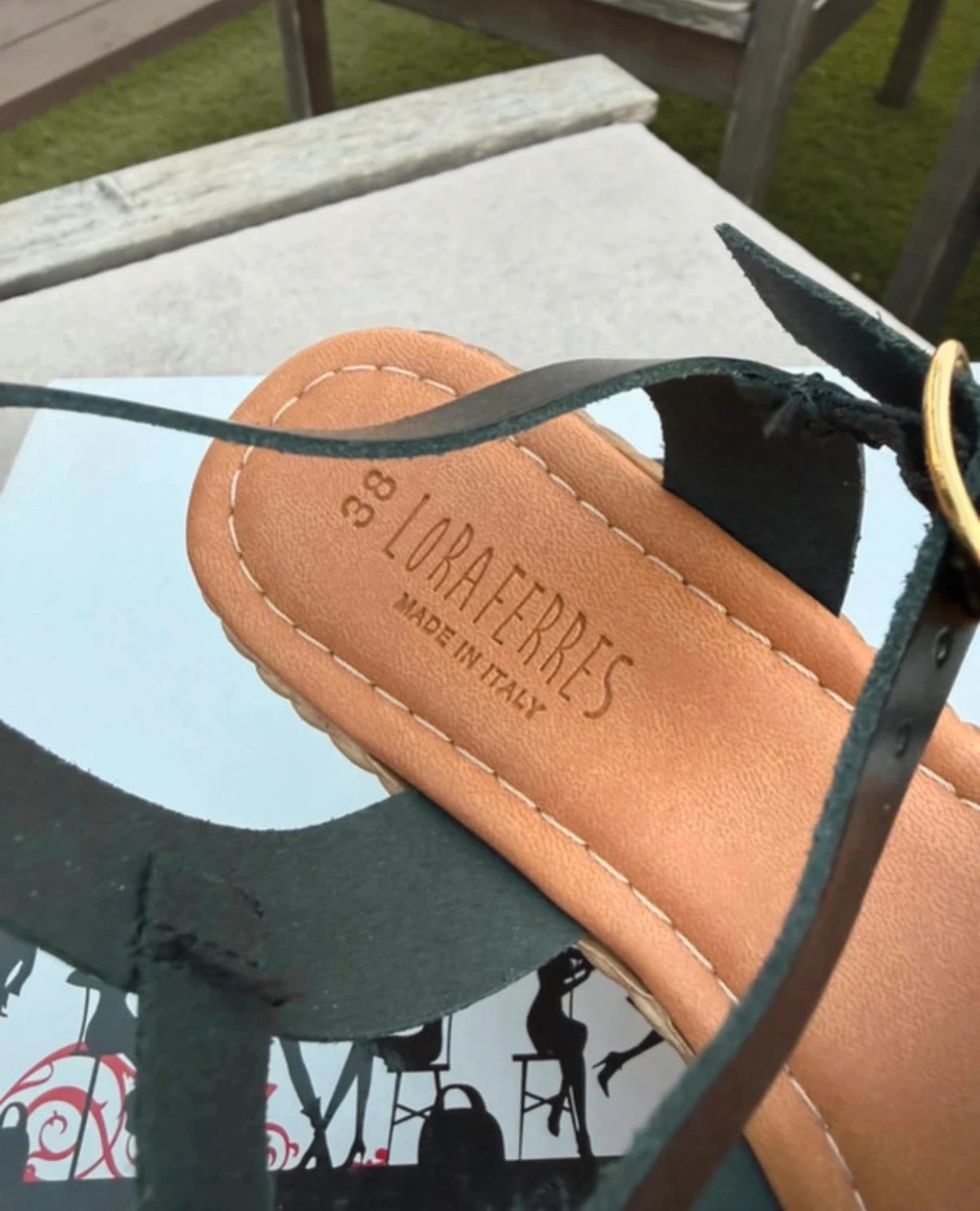 Sandalias de cuña efecto yute negras – Lora Ferres – taille 38 3