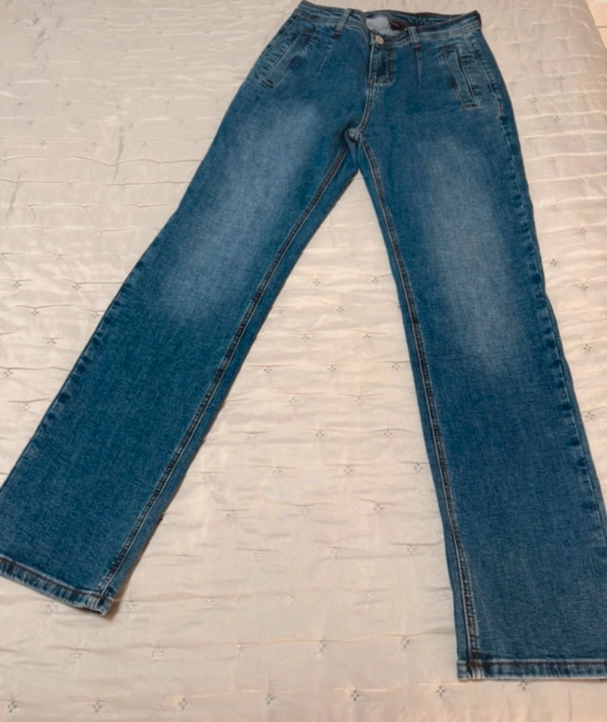 Vaquero desgastado y con Pinzas traseras – Little Miss – taille S / 36 / 8 2