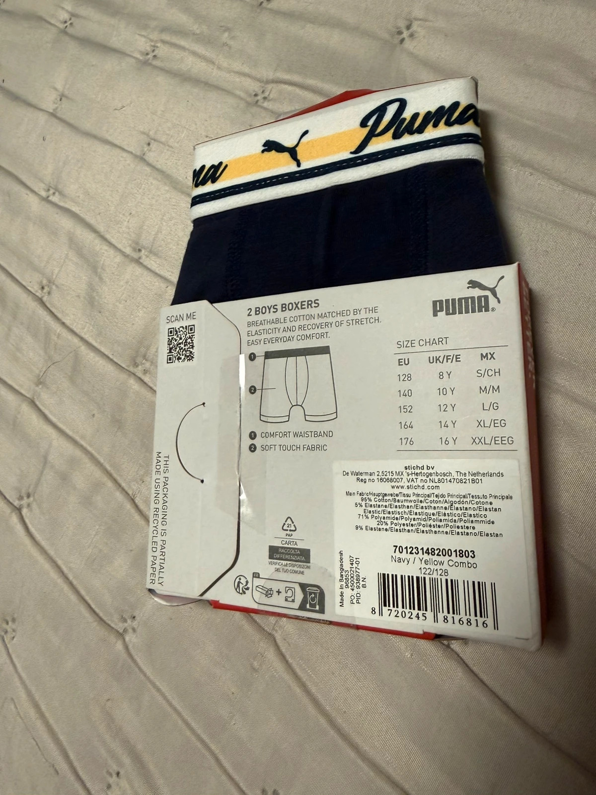 Pack de dos bóxers para niño de la marca Puma en talla 128 (equivalente a unos 7-8 años) – Puma – taille 8 ans / 128 cm 4