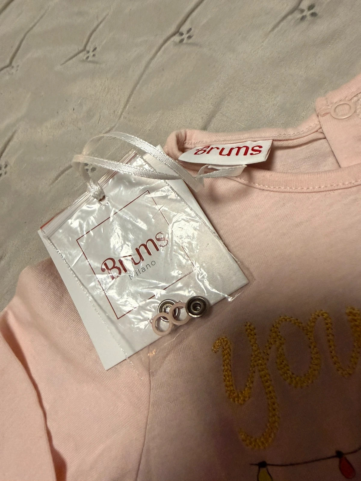 Camiseta rosa Brums Milano con etiqueta "you bloom kindly" NUEVA – Brums – taille 24-36 mois / 92 cm 4