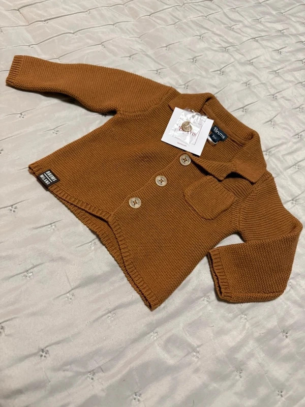 Cárdigan de punto marrón Brams Milano 9 meses (Nuevo) – Brums – taille 9-12 mois / 74 cm 2