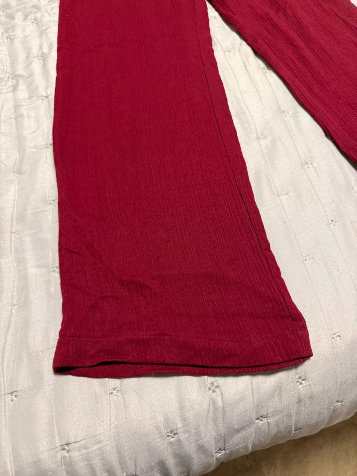 Pantalón palazzo / fluido de color burdeos talla 12 Años – Laormiga – taille 12 ans / 152 cm 3