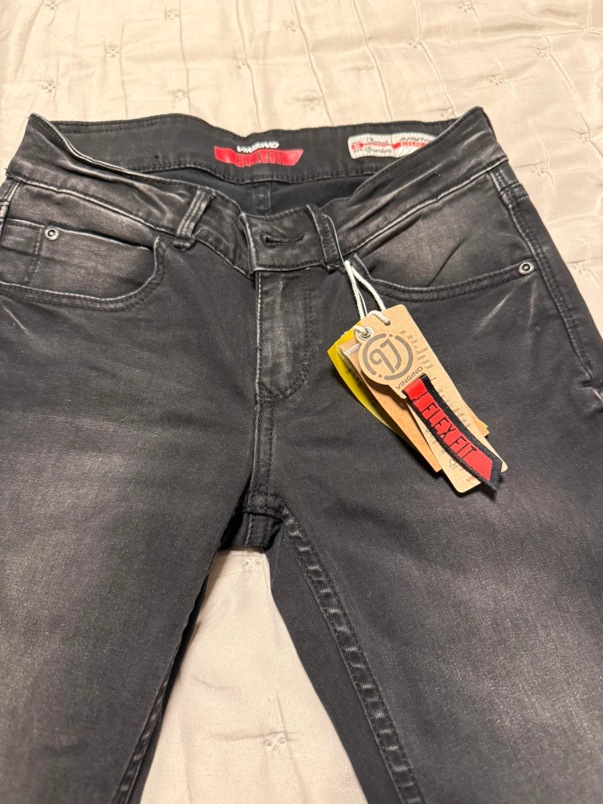 Jeans pitillo negros Vingino Flex Fit - Talla 12 (Nuevos con etiqueta) – Vingino – taille 12 ans / 152 cm 4