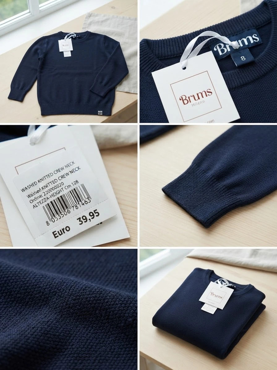Jersey azul marino Brums Milano / Nuevo con etiqueta / Talla 8 años (128 cm)
