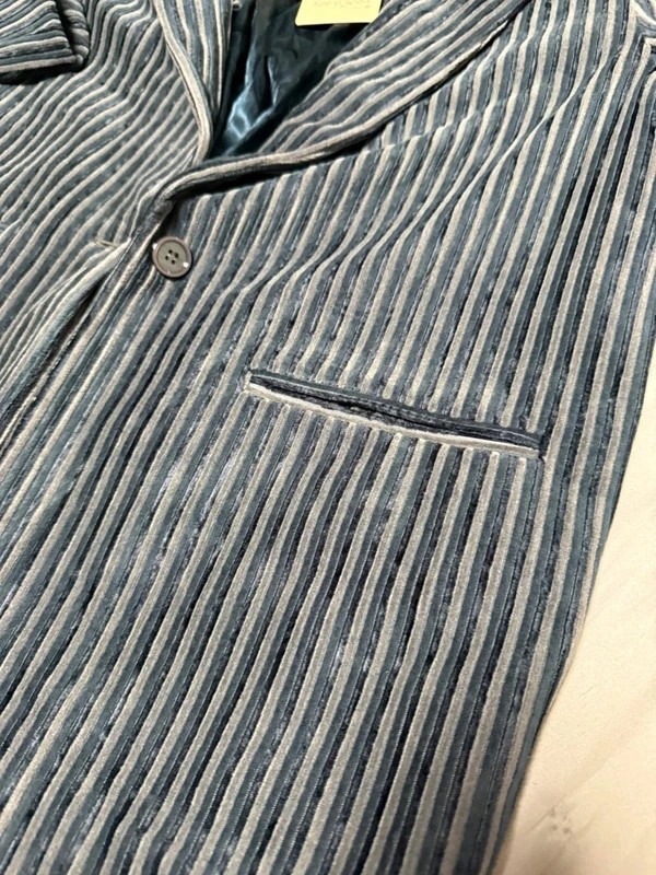 Blazer de terciopelo gris / Chaqueta de pana gris "See U Soon" Nueva – See U Soon – taille M / 38 / 10 5