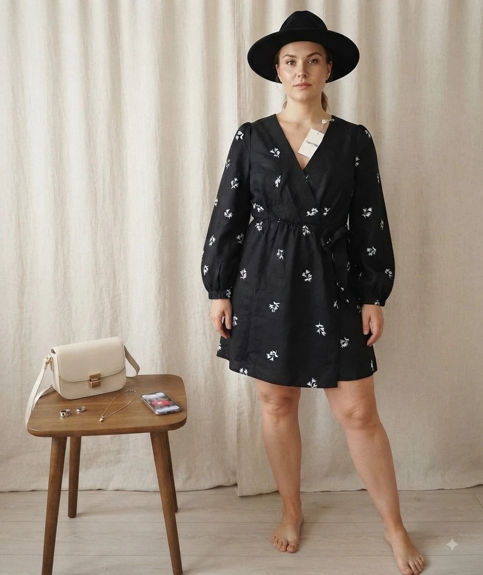 Vestido corto metro con motivos florales talla M – In April 1986 – taille M / 38 / 10 2