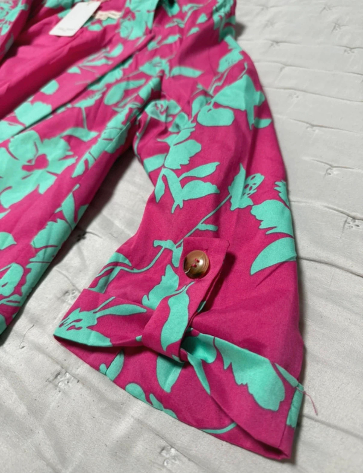 Blazer floral en fucsia y verde menta talla M – Melya Melody – taille M / 38 / 10 3