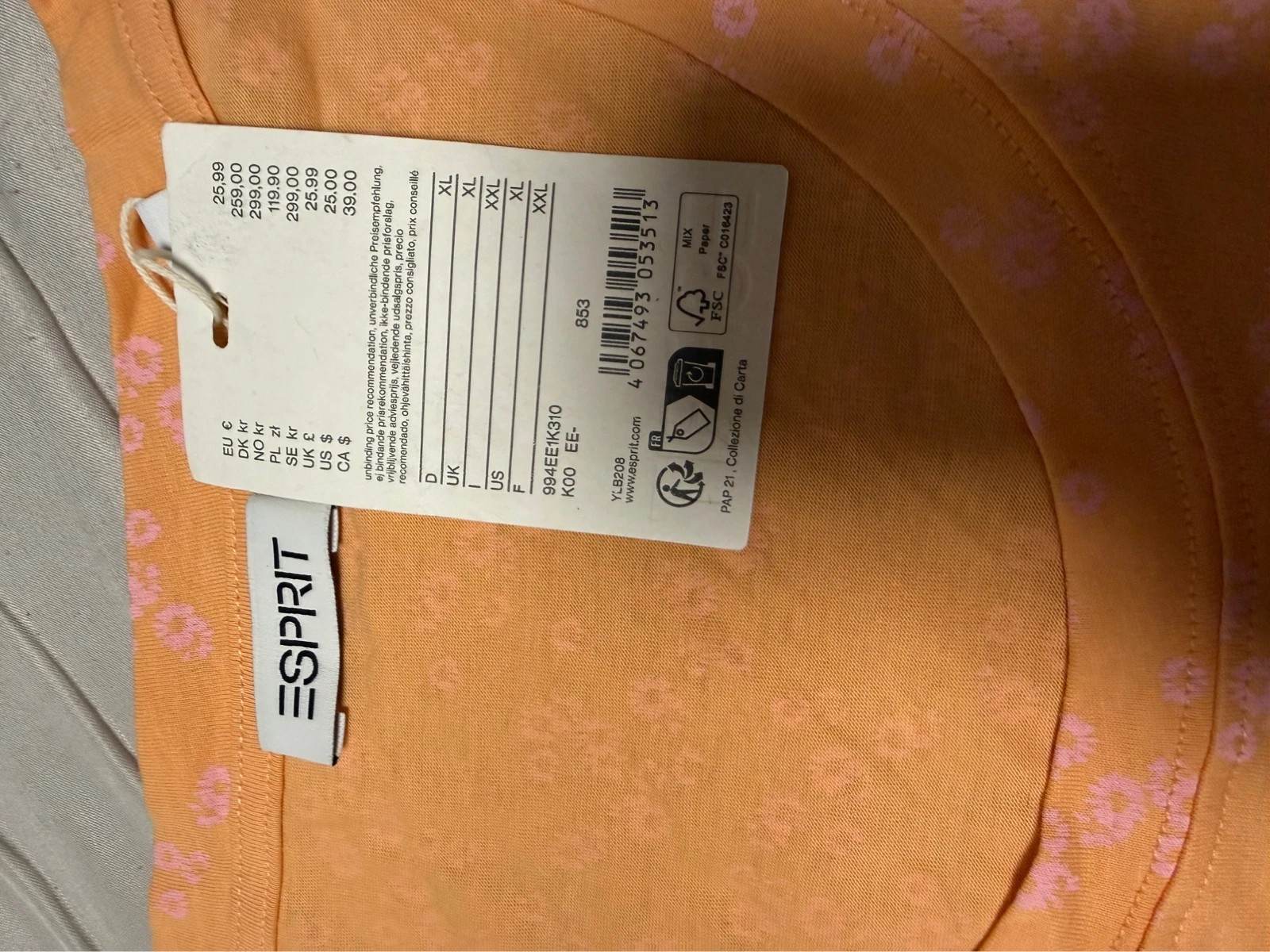 Camiseta de manga corta con estampado floral Esprit – Esprit – taille XXL / 44 / 16 4