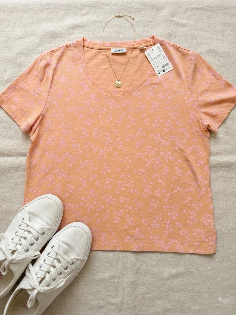 Camiseta de manga corta con estampado floral Esprit