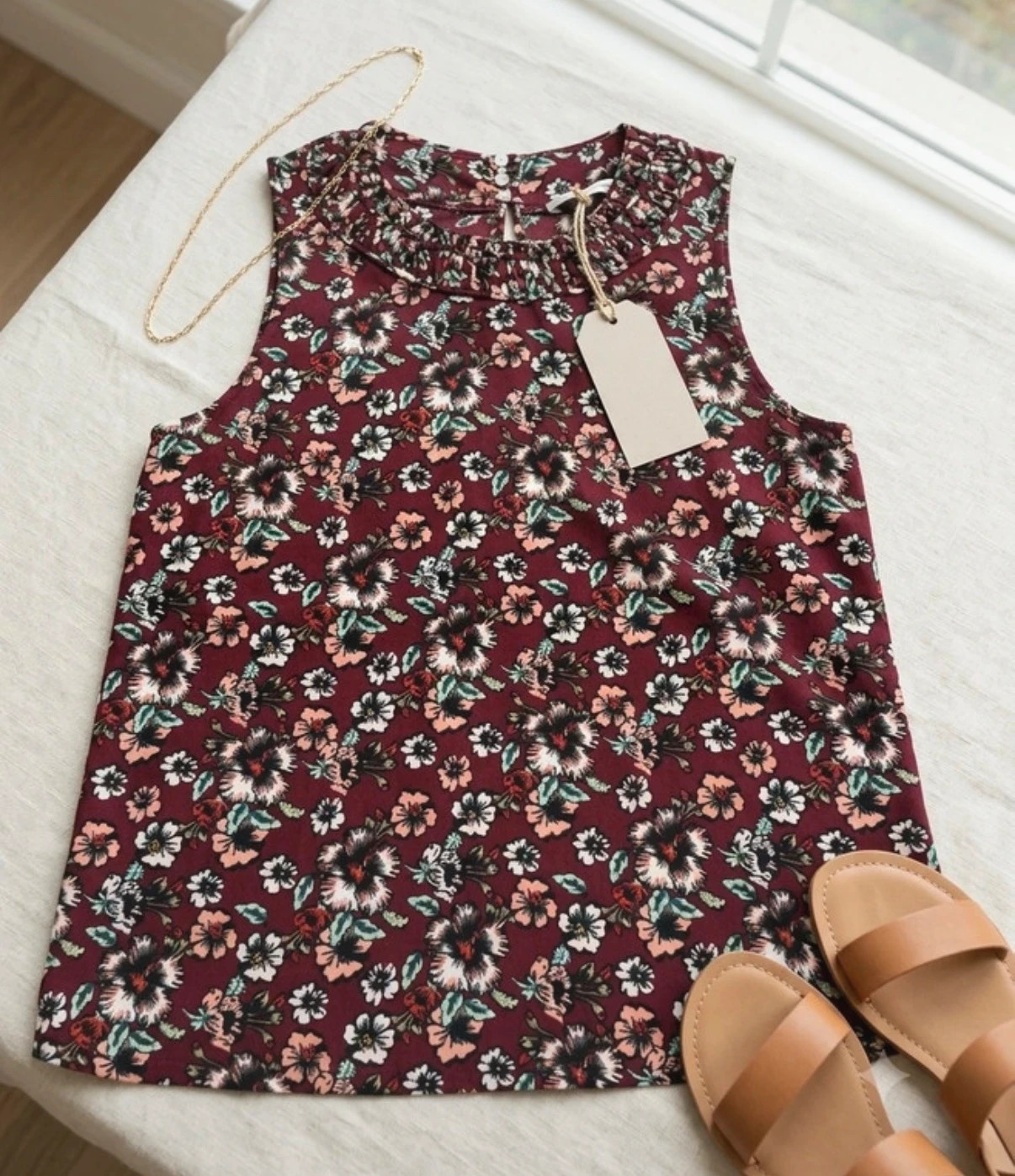 Blusa con estampado floral muy fresca talla S