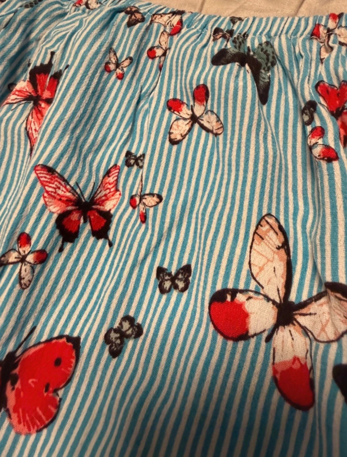 Blusón a rayas con estampado de mariposas talla S – Easy Wear – taille S 4