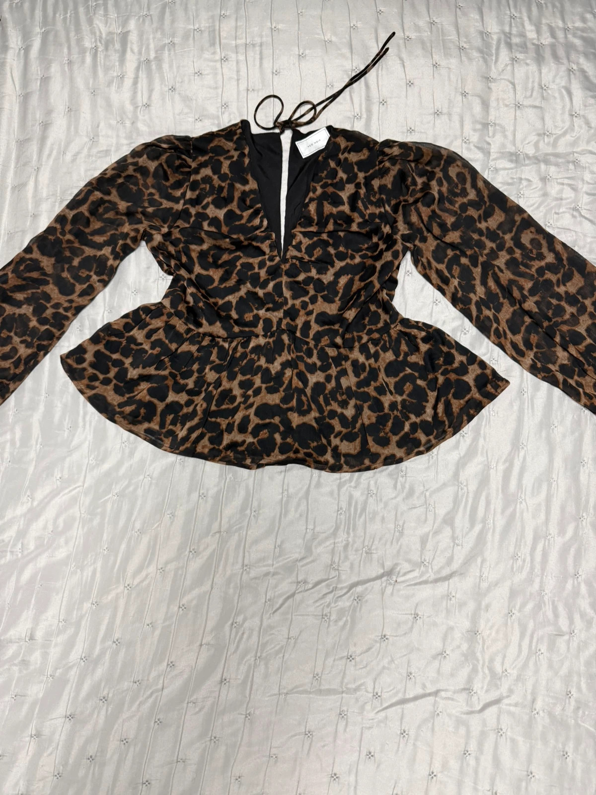 Blusa leopardo peplum nueva – Neo Noir – taille S / 36 / 8 2
