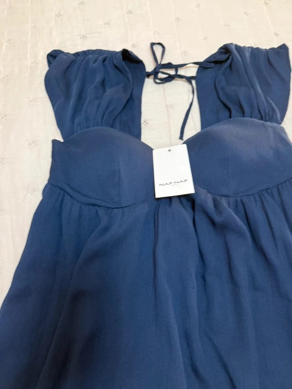Vestido corto azul marino estilo coquette – Naf Naf – taille S / 36 / 8 5