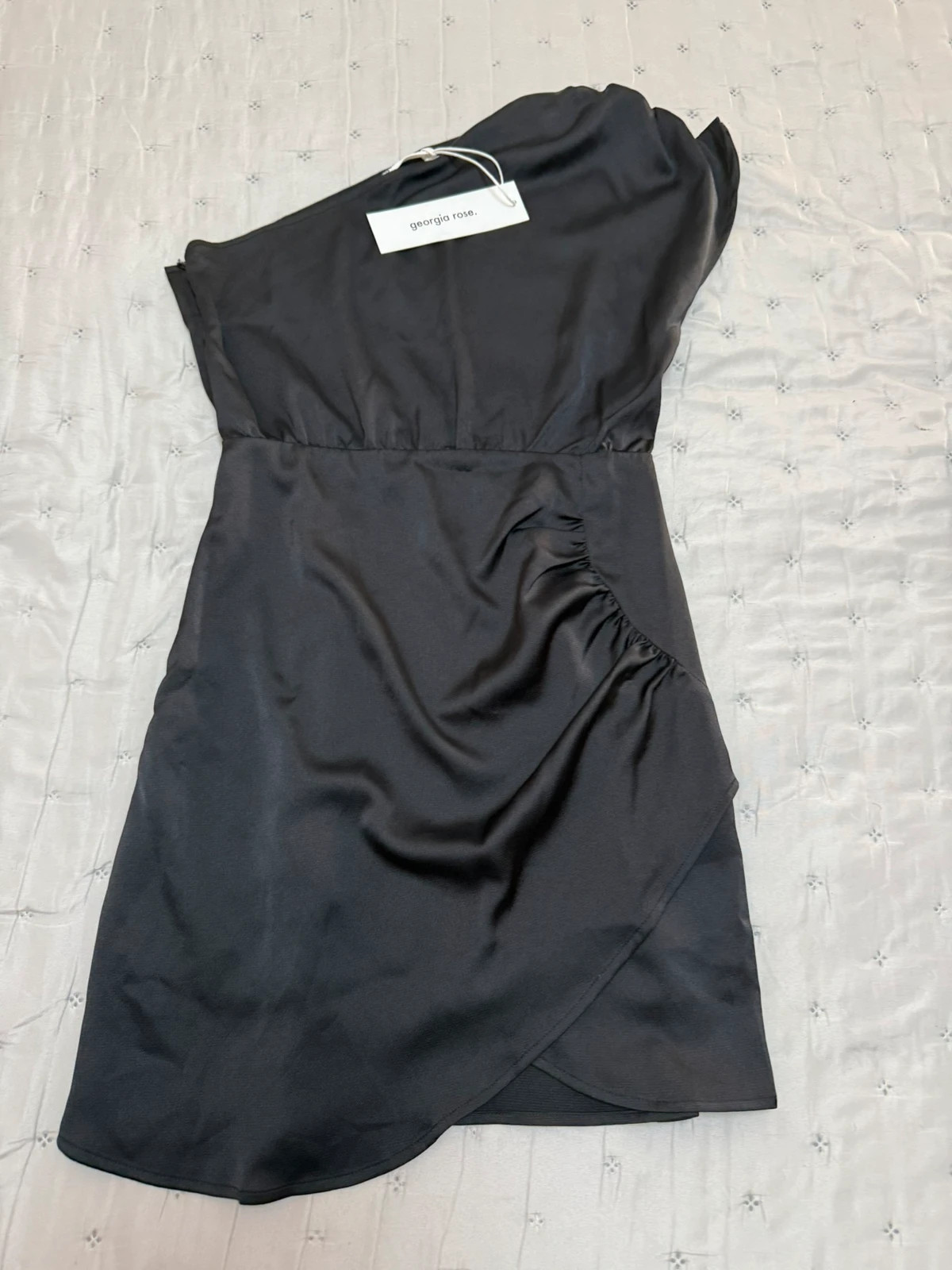 Vestido negro satén asimétrico – Georgia Rose – taille M / 38 / 10 2