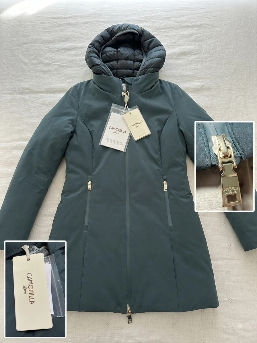 Abrigo largo Camomilla Milano (Italia) nuevo 269€! Impermeable y con capucha – Camomilla Milano – taille M / 38 / 10