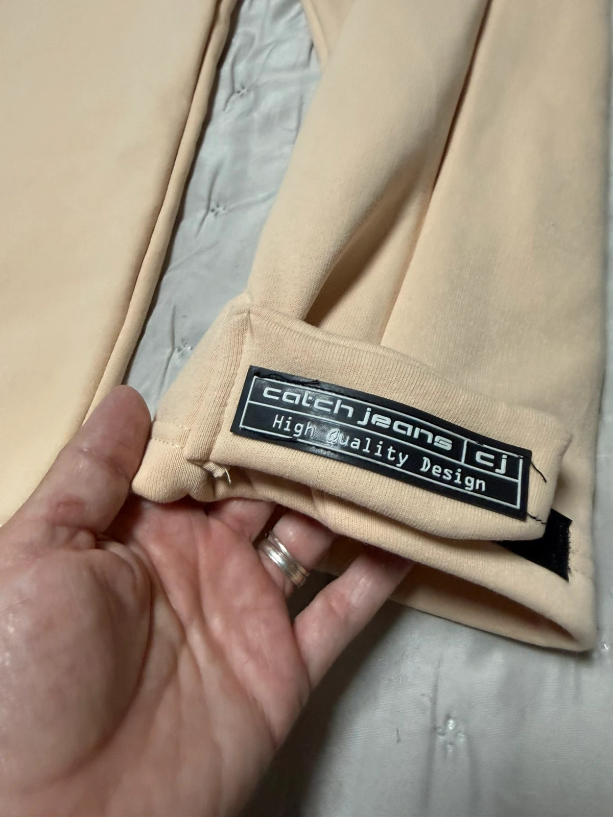 Pantalón de chándal en color beige / crema, de corte recto y tiro alto. – Catch – taille S / 36 / 8 3