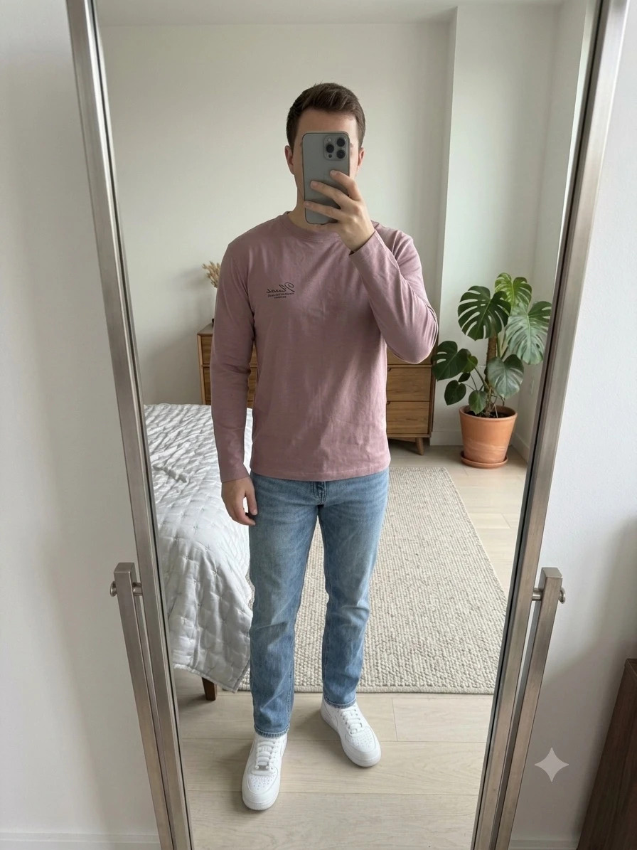 Camiseta de manga larga rosa empolvado / mauve 🌸