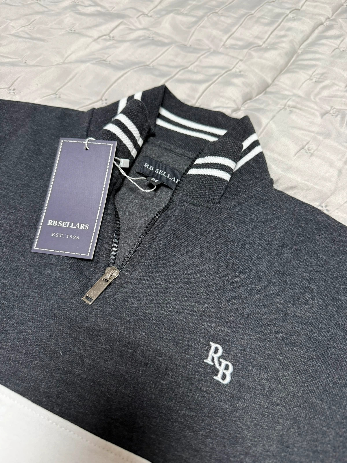 Sudadera RB Sellars Tricolor (Negra / Blanca / Gris, con Media Cremallera – RB Sellars – taille M 4