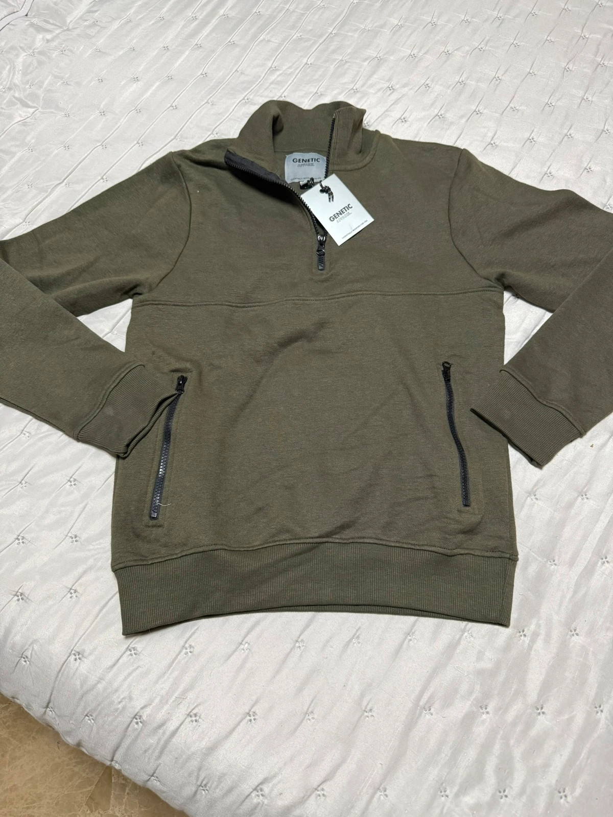 Sudadera Genetic Apparel verde oliva con media cremallera talla S – Genetic Apparel – taille S 2