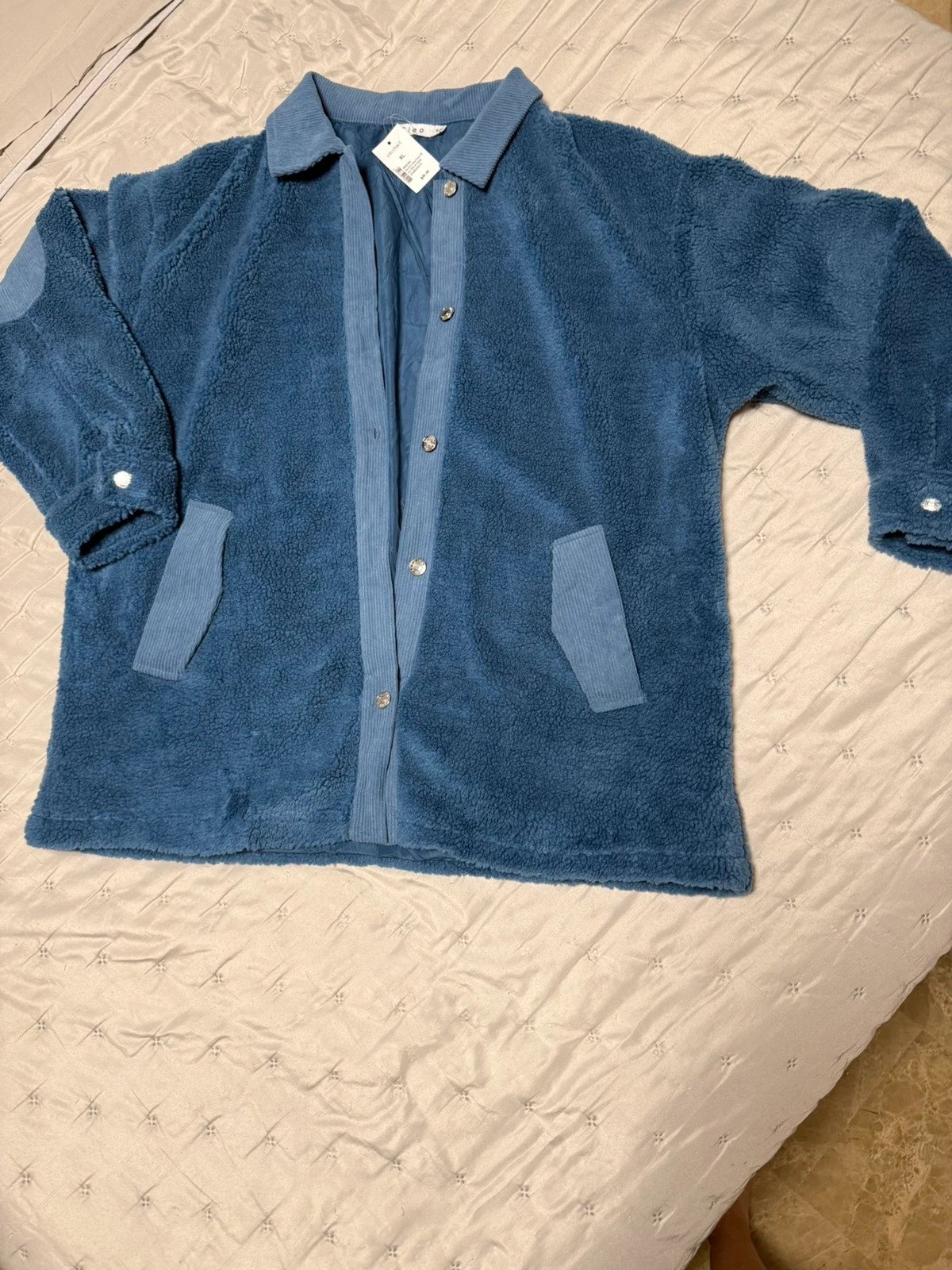 Chaqueta de borreguito azul de borreguito – Cleo – taille XL 2