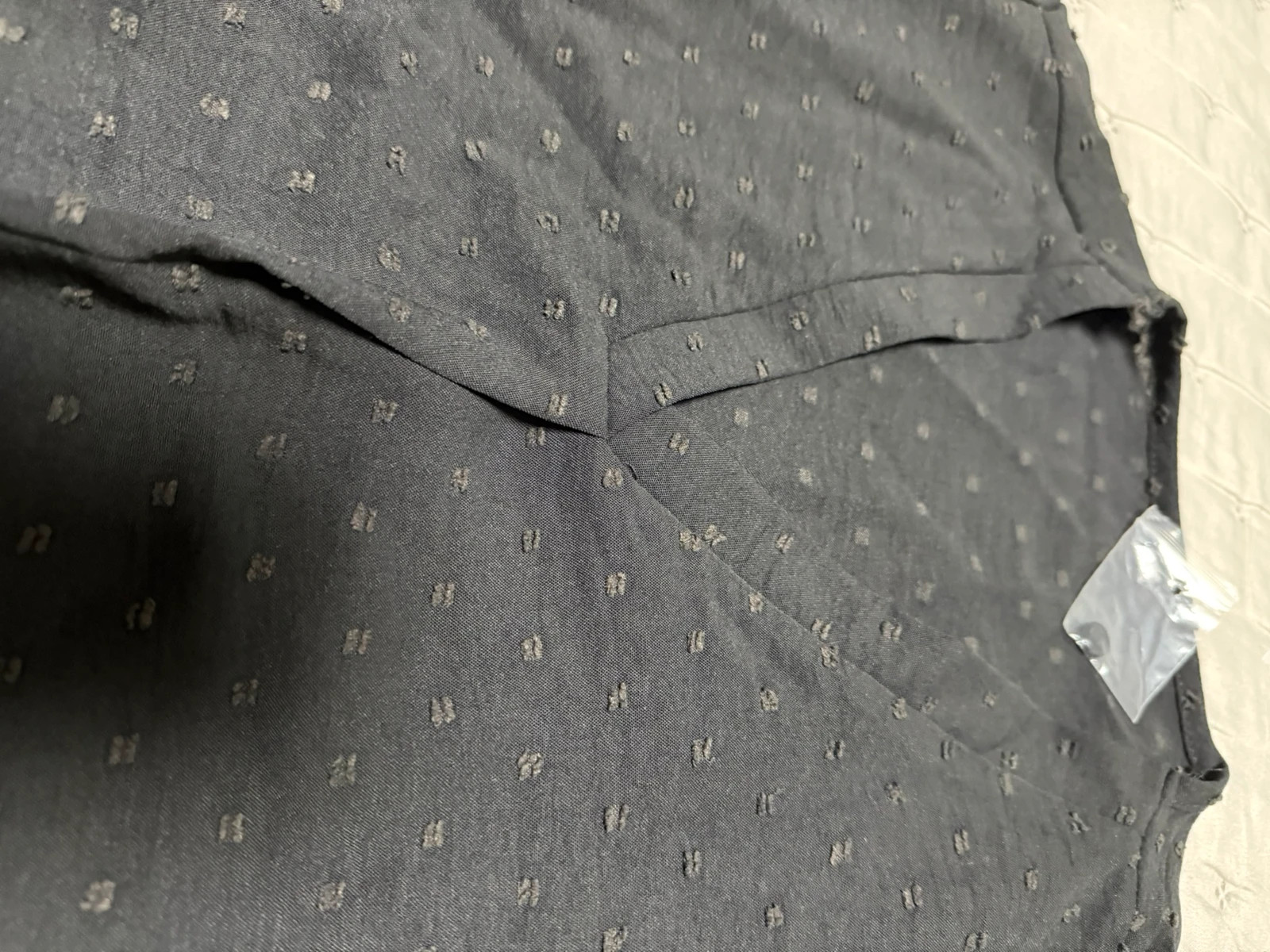 Blusa negra elegante con detalle de tejido plumeti – sin marca – taille L / 40 / 12 4