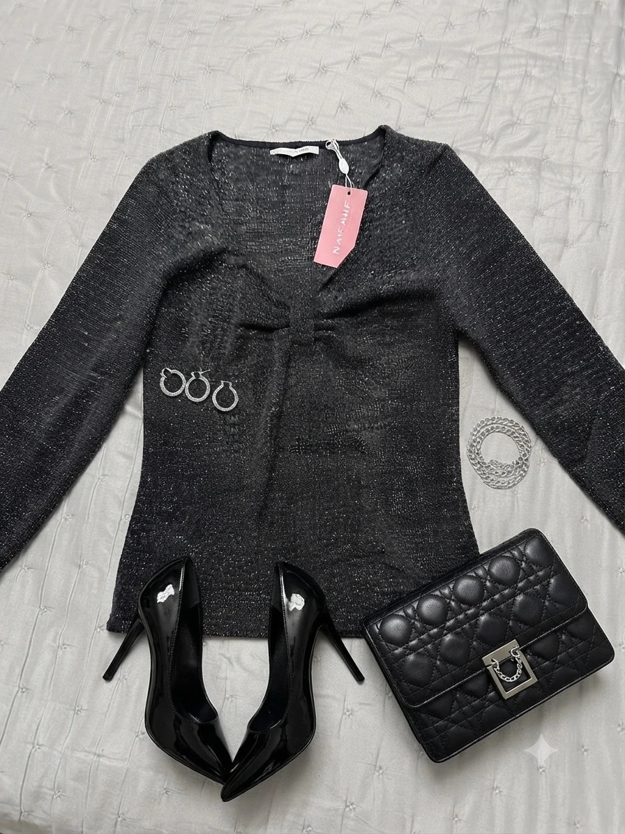 Jersey negro brillante Naf Naf - Nuevo con etiqueta