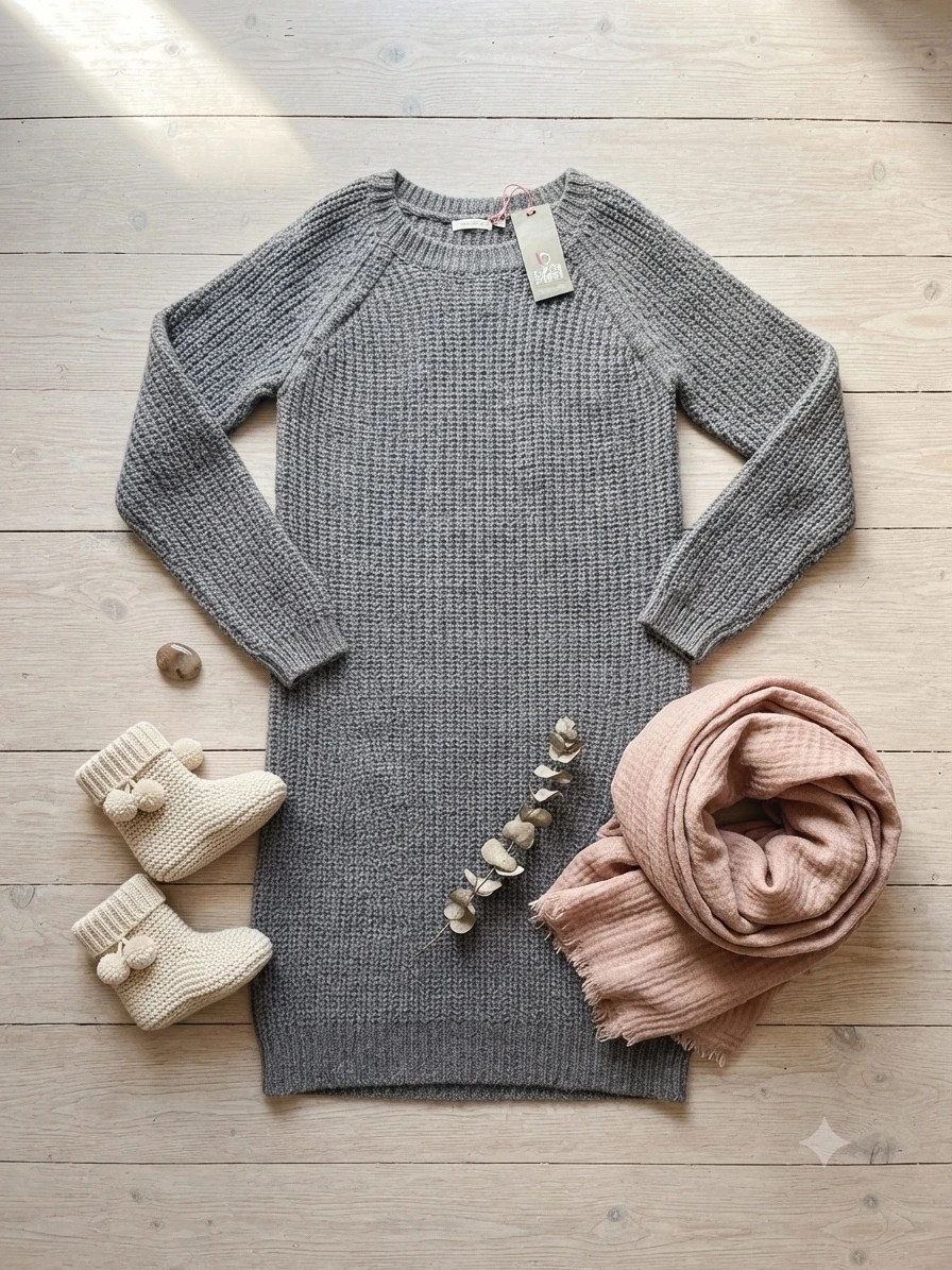 Vestido de punto gris Lemon Beret – Nuevo con etiqueta
