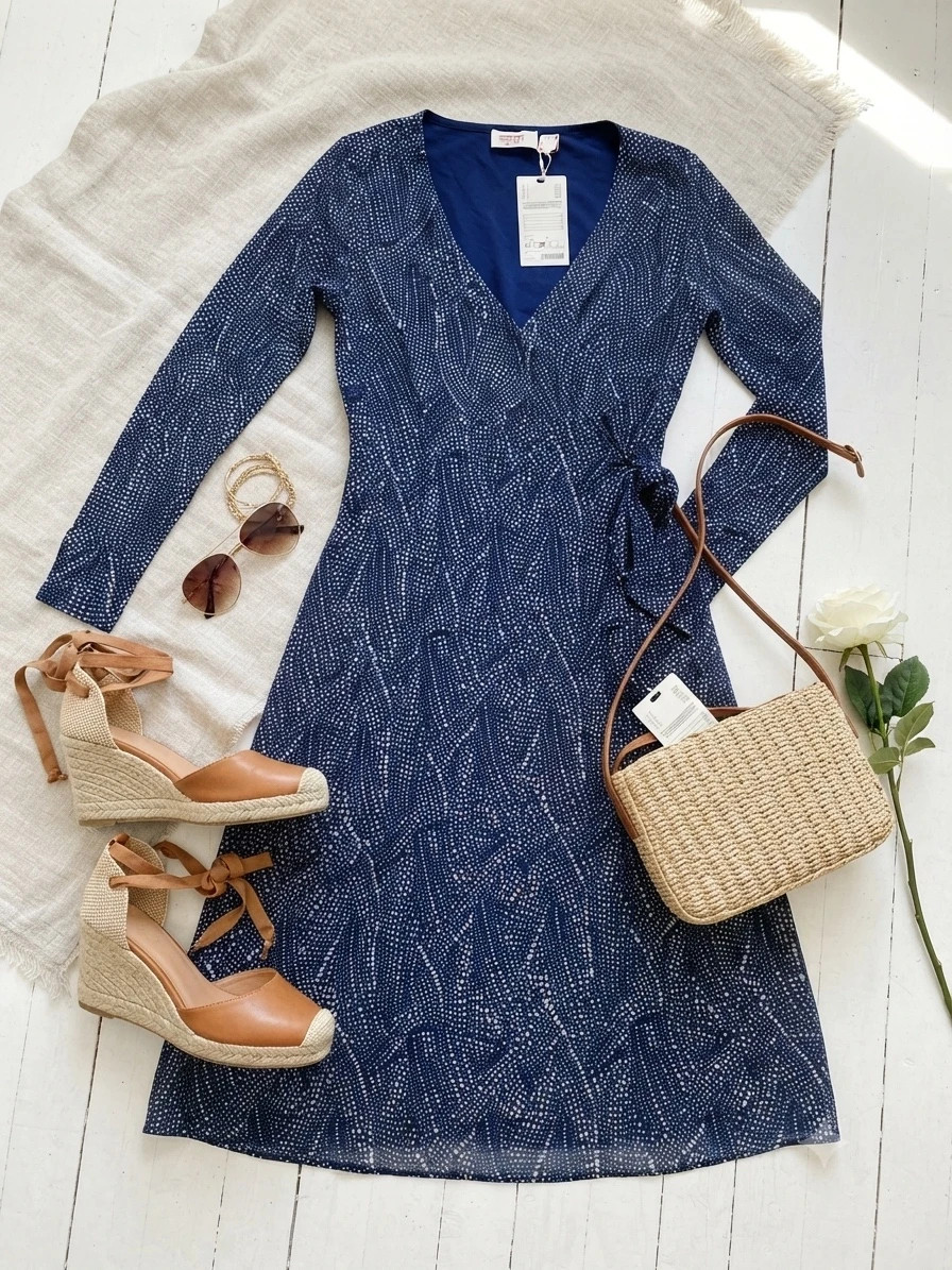 Vestido cruzado Esprit azul – Nuevo con etiqueta