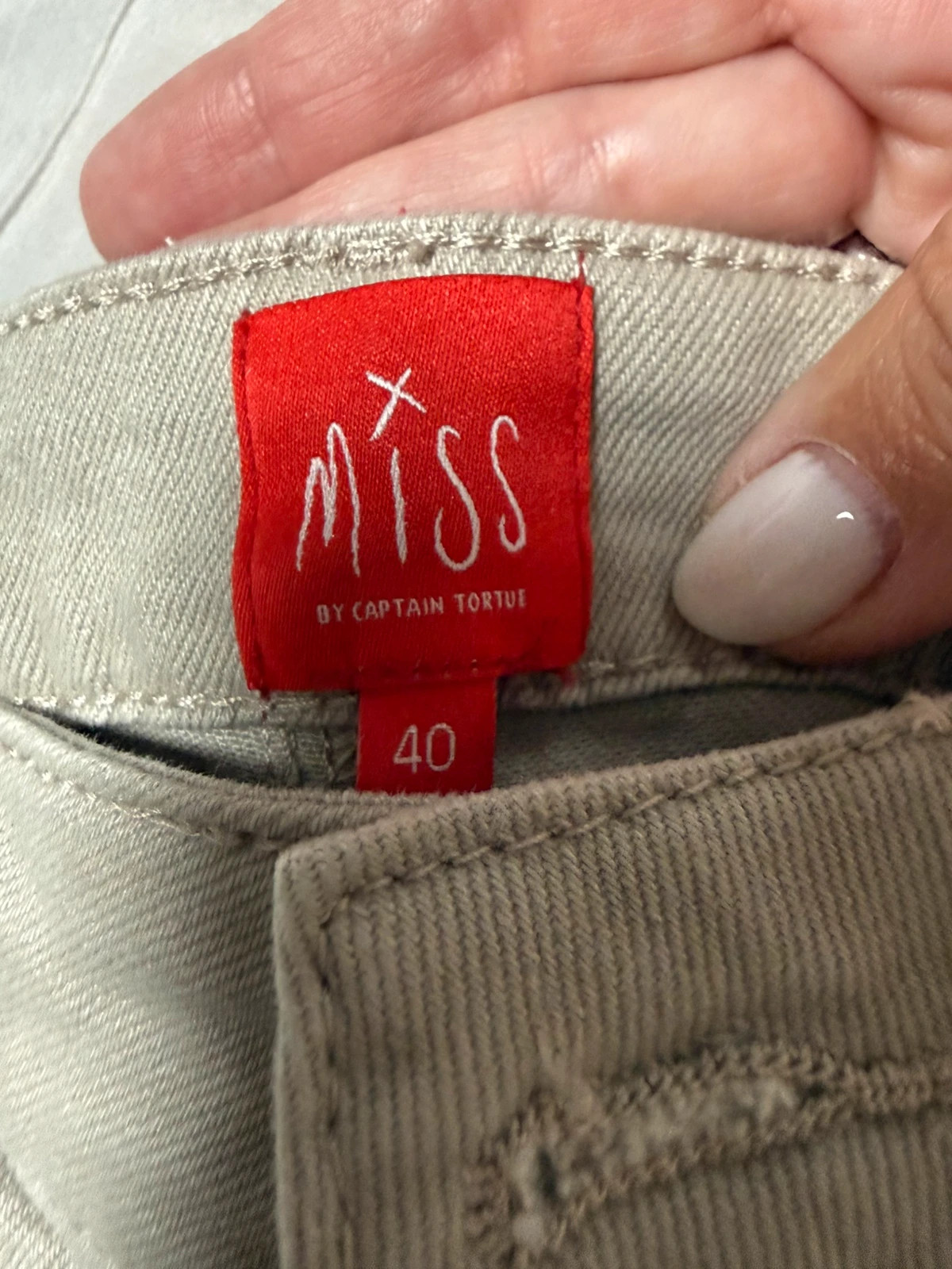 Pantalones rectos color arena/beige – Estilo casual – Captain Tortue – taille L / 40 / 12 5
