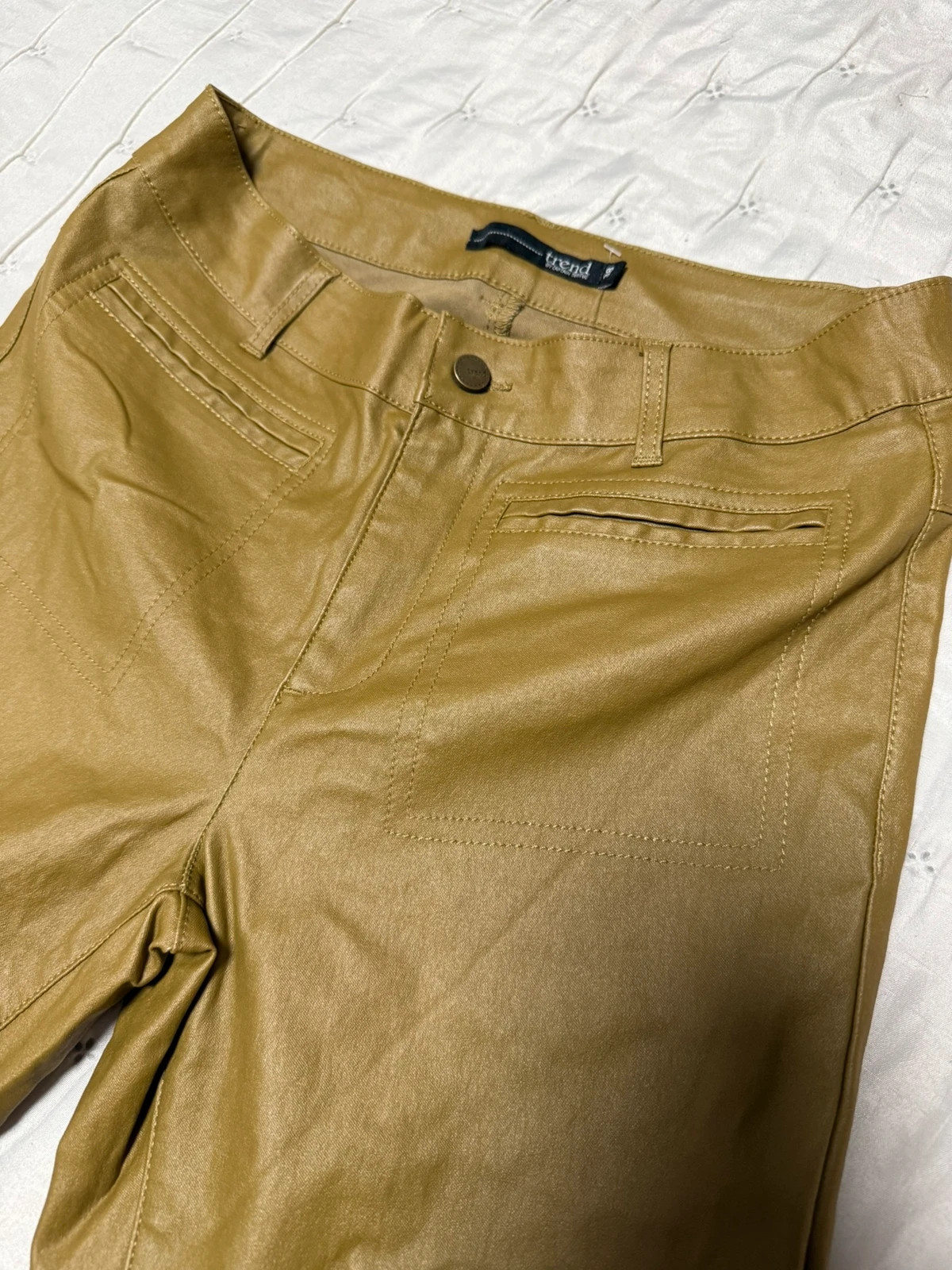 Pantalón Skinny Poli Piel Verde Oliva – Trend – taille M / 38 / 10 4