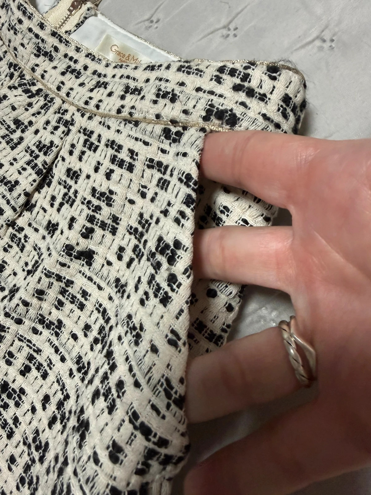 Falda de tweed en blanco y negro – Grace & Mila – taille M / 38 / 10 5