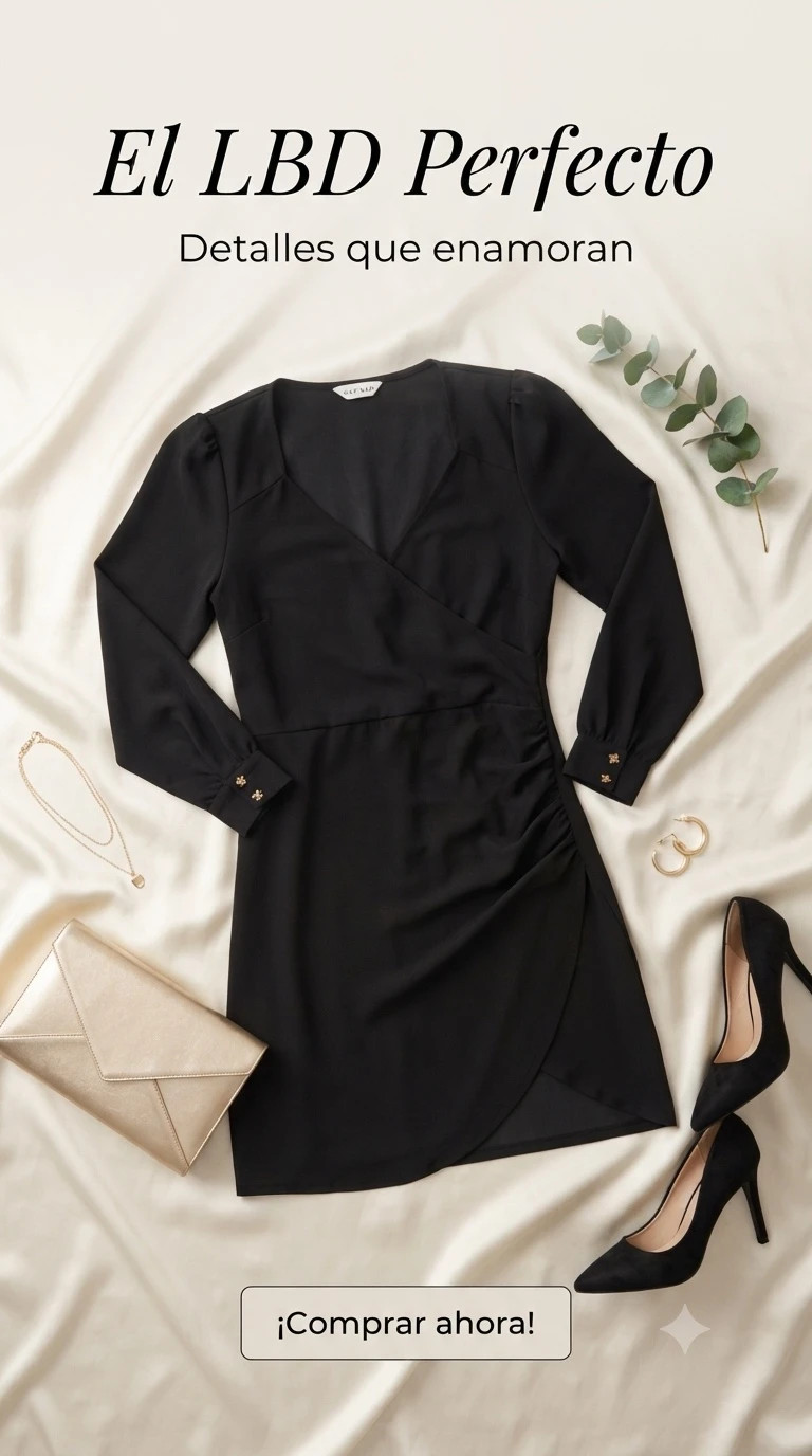 Vestido corto negro tipo wrap de Naf Naf - Nuevo con etiqueta