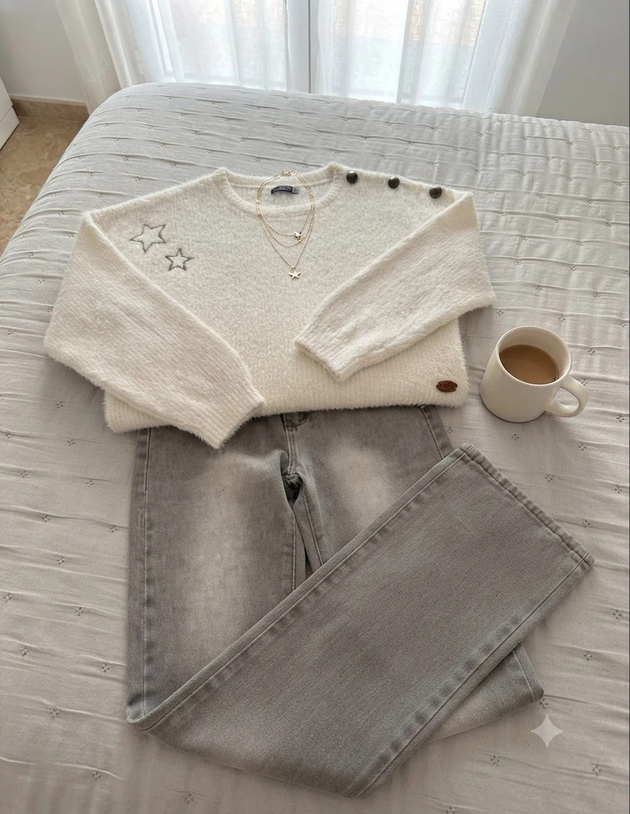 Conjunto acogedor: Jersey Canada House y Pantalones gris efecto lavado – Canada House – taille S / 36 / 8 4