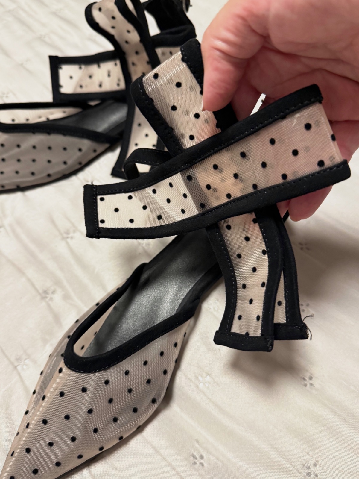 Bailarinas de tul con lunares y lazo en el tobillo – Sin marca – taille EU 40 9