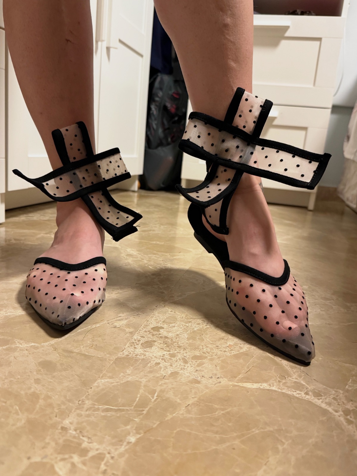 Bailarinas de tul con lunares y lazo en el tobillo – Sin marca – taille EU 40 6
