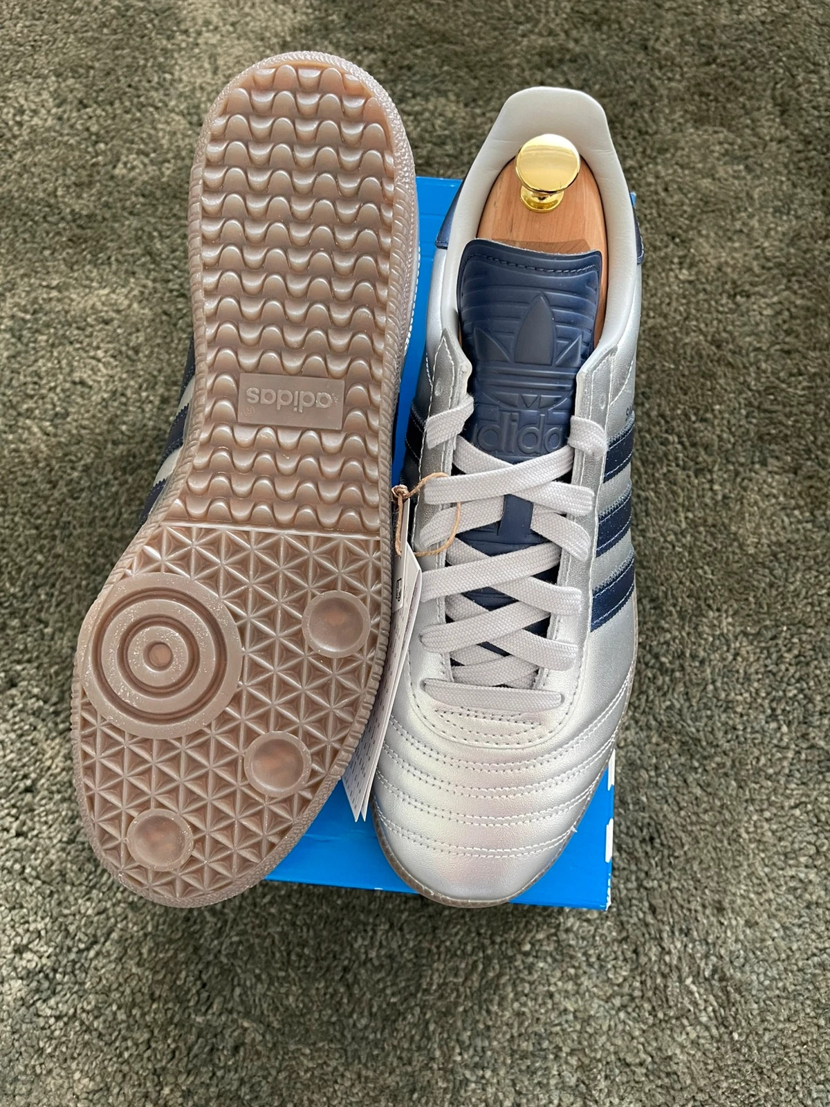 Adidas Samba JP argenté / bleu marine 43 1/3. – adidas – taille 43 3