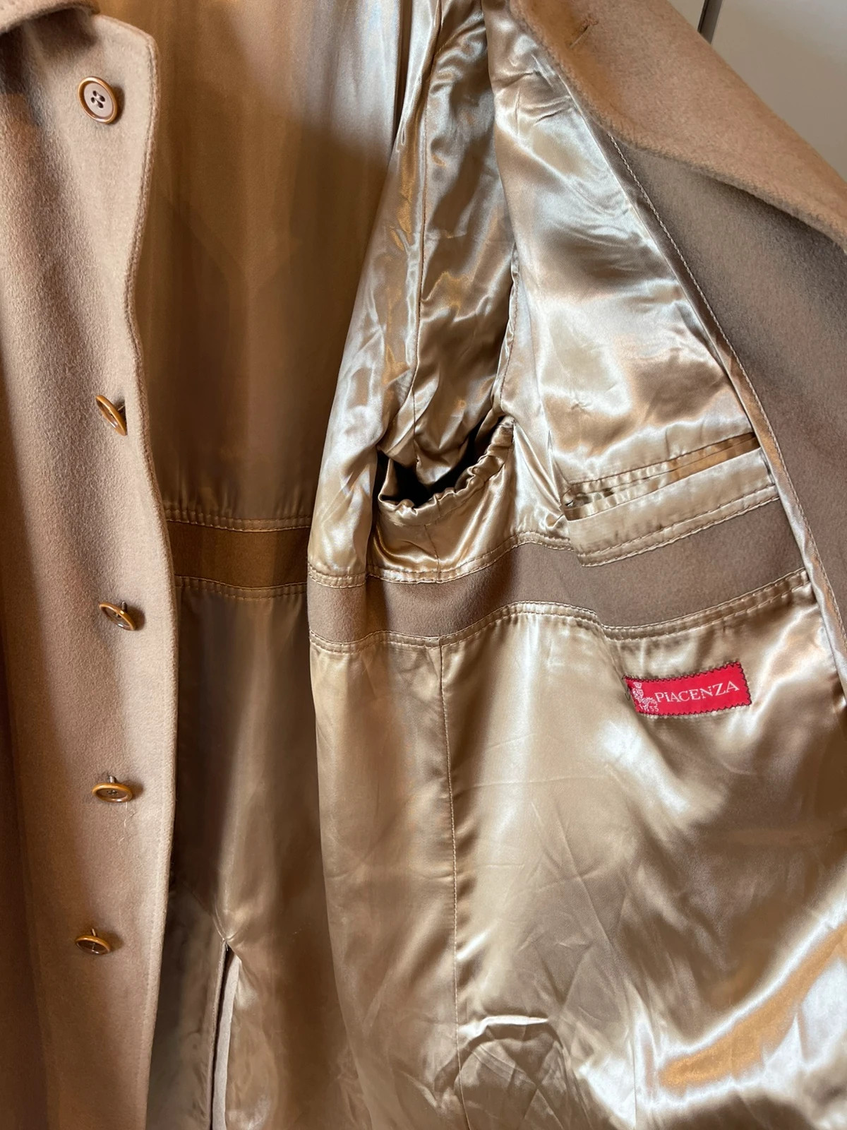 Manteau camel laine & cachemire – Taille 54 – Piacenza – taille XXL 3