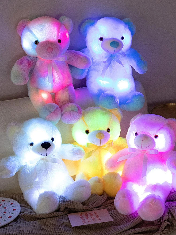 Lot de 5 peluches ours lumineuse 40 cm – veilleuses lumineuses – taille Taille unique 2