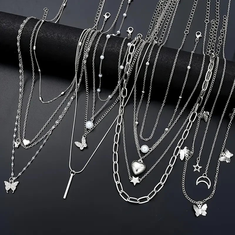 Lot 14 Colliers Fantaisie Femme | Papillon, Cœur, Lune, Y – Cadeaux & Occasions