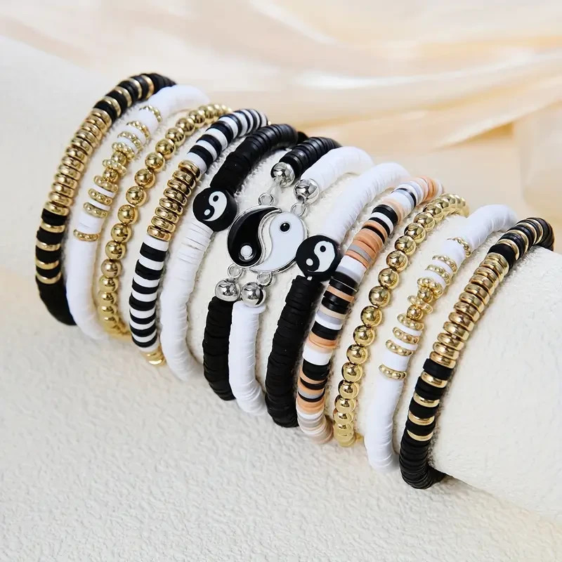Lot 12 Bracelets Yin Yang & Trigrammes | Style Bohème Unisexe – Cadeau Saint-Valentin